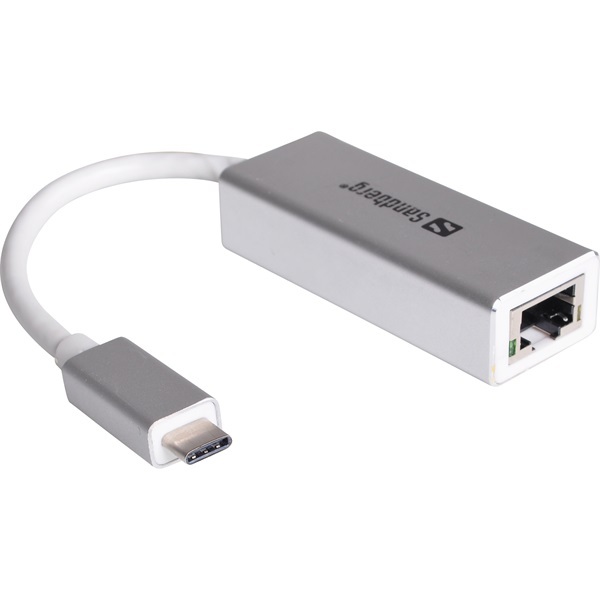 Kábel Átalakító - USB-C Gigabit Network Adapter (ezüst; USB-C bemenet; RJ45 kimenet; Gigabit)