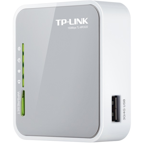 Router WiFi N 3G - TL-MR3020 (150Mbps 2,4GHz; 4port 100Mbps; USB, UMTS/HSPA/EVDO modem komp.)