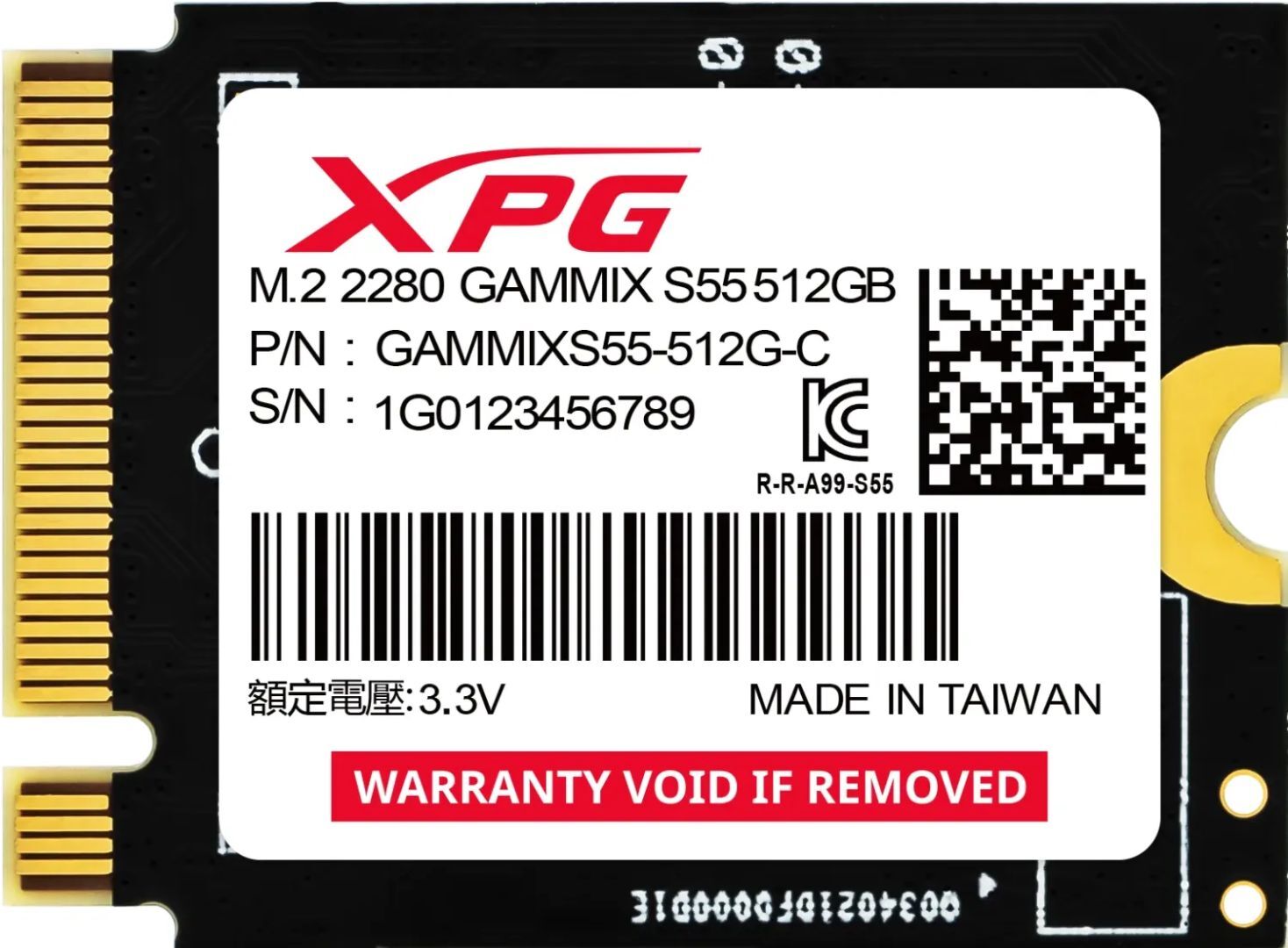 A-Data 512GB M.2 2230 NVMe Gammix S55